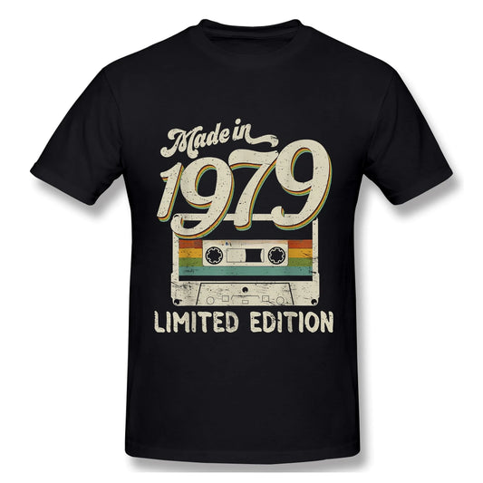 Made in 1979 Limited Edition 45rd Birthday Cassette Tape Tshirt Man High Quality T Shirt SUMMER
