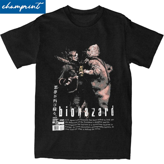 Men Women Resident Evils RE4 The Chainsaw T Shirt Pure Cotton Clothing Novelty Short Sleeve